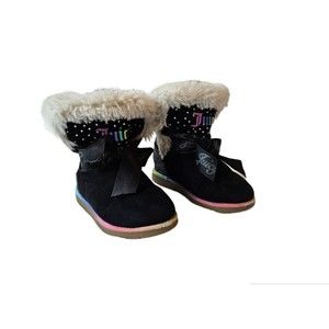 EUC Juicy Couture Todfler Girl's "Orange Grove" Faux Suede Fur Boots Size 9